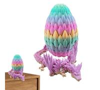 Huevo de dragón 3D con dragón en el interior, Dragón impreso en 3D con huevo | Dragón articulado completo en un huevo | Decoración del hogar, juguetes de oficina, figuras coleccionables para y adultos