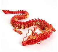 Huevo De Dragón Impreso En 3D,Dragón y Huevo De Dragón De Cristal Totalmente Articulado y Flexible,Adornos De Dragón,Juguete De Dragón De Escritorio para Decoración del Hogar (Rojo)