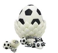 Huevo de dragón impreso en 3D encantado con mini dragón en el interior, huevo sorpresa de dragones de fútbol, decoración de escritorio de fantasía abierta, ideal para la Copa del Mundo (1pcs)