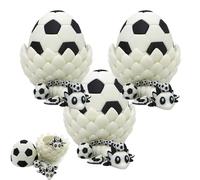 Huevo de dragón impreso en 3D encantado con mini dragón en el interior, huevo sorpresa de dragones de fútbol, decoración de escritorio de fantasía abierta, ideal para la Copa del Mundo (3pcs)