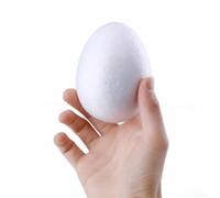 Huevo de espuma, suministro de manualidades de Pascua, hecho de poliestireno con acabado blanco que soporta múltiples técnicas de manualidades, incluyendo colorear, fijar y dar forma (15 cm)