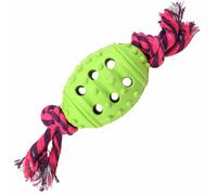 Huevo de goma verde con cuerda dental, 8 /20 cm.- Juguete para perros