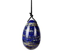 Huevo de jade perforado natural Lapislázuli Lazuli Yoni huevo Esfera de cristal para Kegel Ejercicio Suelo Pélvico Músculo Vaginal Ben Wa Ball, 30X20 mm