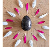 Huevo de jaspe de cebra gris - grande - no perforado