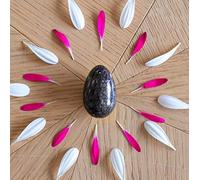 Huevo de jaspe de cebra gris - mediano - perforado