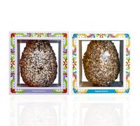 Huevo de Pascua Artesanal Italiano | Chocolate de Leche y Chocolate Negro | Avellanas Tonda de Giffoni | Caja Regalo | 2x300 gr