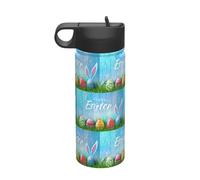 Huevo de Pascua, conejo, hierba, impresión de madera, camping, senderismo, hidratación, cantimplora, a prueba de fugas, aislamiento al vacío, acero inoxidable, 18 onzas