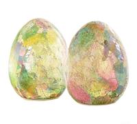 Huevo de Pascua de mosaico moderno con iluminación LED para decoración contemporánea de vacaciones y acentos de mesa de temporada de 6 pulgadas, 1 o 2 unidades (2 unidades)