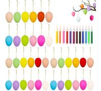 Huevo de Pascua, Huevos de Pascua para Decorar - Set Ideal para Celebrar la Pascua en Familia, Huevos de Pascua Reutilizables de Colores Vibrantes para Manualidades y Decoración de Jardines