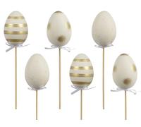 Huevo de Pascua para flores de 35 cm, juego de 6 unidades, irrompible, para Pascua, primavera, huevos decorativos para Pascua, decoración de primavera, decoración para plantas, decoración de huevos de