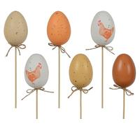 Huevo de Pascua para flores de 35 cm, juego de 6 unidades - resistente a la rotura de Pascua - Huevo decorativo para Pascua Primavera - Decoración para plantas - Decoración de huevos de Pascua -