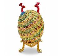 Huevo de pavo real ruso estilo fabergé imperial, decoración de oro de 24 quilates, cristal austriaco, hecho a mano, artículos de coleccionista, regalos de Navidad, regalo de amor para su aniversario