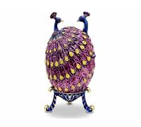 Huevo de pavo real ruso estilo fabergé imperial hecho a mano, artículos de coleccionista, regalos de Navidad, regalo de amor para su aniversario, novia, cumpleaños, decoración de oro de 24 quilates