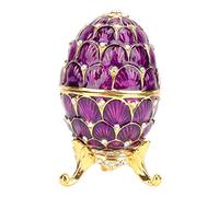 Huevo Fabergé Esmaltado Pintado a Mano, Huevo de Pascua Esmaltado Estilo Vintage, Organizador de Joyas, Caja de Baratijas, Decoración, Artesanía, Regalo único, Decoración del
