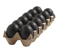 Huevo, H: 6 cm, negro, plástico, 12 piezas