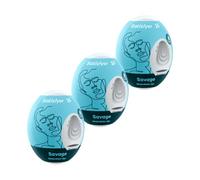 Huevo masturbador Satisfyer | juguetes sexuales hombre | Estructura moldeada flexible para el máximo placer | masturbador masculino | TPE No necesita lubricante | Coño de bolsillo Savage 3 piezas