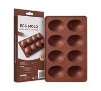 Huevo Molds For Baking - 8 Cavity Food Grade Silicone Mould, Reutilizable Flexible Tray, Non Stick Easy Release, Heat Resistant Design, Kitchen Tool | Egg Molds For Candy Jelly Pastries