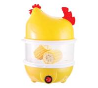 Huevo vappfer - 15,8 cm Electric Huevo Kocher, Doppelschicht Design, 350 W Leistung, Edelstahl Heizplatte und PP Material, Gelb-Weiß Farbe | Küchengerät für 14 Eier zum Dämpfen von und Bola de masa