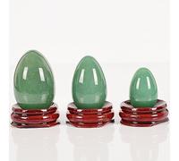 Huevo Yoni de aventurina verde natural sin perforar con piedra de soporte para masaje muscular Kegel, masaje vital, juego de huevos de 3 piezas