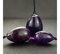 Huevo Yoni de cristal de amatista natural perforado para ejercicio de Kegel para mujer (3 piezas)