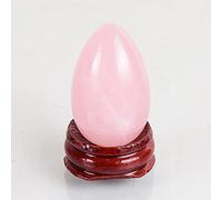 Huevo Yoni de cuarzo rosa original sin perforar 3 piezas Juego de huevos de masaje Músculo del suelo pélvico-40x25 mm