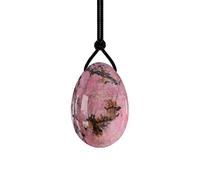 Huevo Yoni de obsidiana perforada Huevo de jade de piedra natural 45 mm * 30 mm Juego de huevos de Yoni de cuarzo rosa -Amethyst_45x30mm
