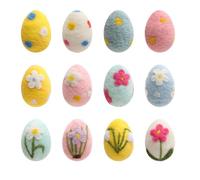 Huevos artesanales de Pascua - 12 de fieltro de huevos pastel, kit de guirnalda de pared de bricolaje, juego de de lana hechos a mano, expositor de mesa para casa de vacaciones de