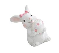 Huevos de conejo de Pascua sosteniendo huevos adornos de resina primavera decoración del hogar y ambiente festivo estatua de conejo de resina creativa