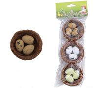 Huevos de espuma de Pascua, pájaro de espuma con huevos coloridos, decoración rústica ligera para cestas de Pascua, coronas, accesorios de resorte de 6 cm para baby shower, jardín, boda, suministros