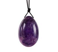 Huevos de huevo Yoni de jade de amatista natural perforada Yoni Kegel con caja, 1 pieza grande