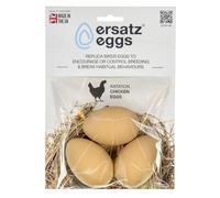 Huevos de imitación: 3 Huevos de gallina o de Ave de Corral de imitación realistas. Huevos de imitación con Peso para Cajas Nido. Fomentan la Puesta y evitan Que los gallineros se coman los Huevos.