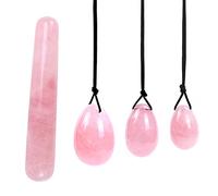 Huevos de jade de cuarzo rosa natural perforados Yoni huevo femenino higiene para mujeres Kegel ejercitador amantes regalos