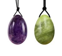 Huevos de jade natural para mujer, piedra perforada Kegel Motion para yoga, 2 unidades, grande 01