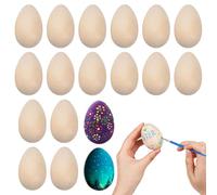 Huevos De Madera - Huevos De Pascua | 20 Artificiales, Decoración De Pascua Para Pintar, Huevo Artesanal De Madera Lisa Sin Terminar, Kit De Decoración De, Juego De Pintura De Pascuaa, Ju