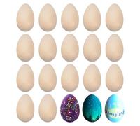 Huevos De Madera - Huevos De Pascua | 20 Artificiales, Decoración De Pascua Para Pintar, Huevo Artesanal De Madera Lisa Sin Terminar, Kit De Decoración De, Juego De Pintura De Pascuaa, Ju