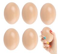 Huevos de Madera, Huevos Falsos para Gallinas, 5 Piezas Huevos Simulados, Huevos Falsos Gallinas, Huevos Artificiales, Huevos Falsos Realistas, Huevos De Gallina De Madera(superficial)