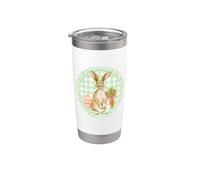 Huevos de Pascua Brown Bunny Acuarela Zanahoria Coquette Bow Egg Vaso térmico de acero inoxidable de doble pared
