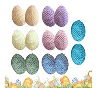 Huevos de Pascua de ganchillo, 14 piezas de decoración de ganchillo para la de primavera Huevos de color pastel - para la decoración de la corona del jarrón tiene una forma de regordete, que es