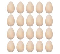 Huevos de Pascua de madera para pintar, ergonómicos, seguros, sin pintar, 20 unidades, pintura suave y teñida, decoración creativa de Pascua, regalos de fiesta para el | Multipropósito Outdoor Indoor