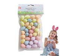 Huevos de Pascua decorativos para decoración del hogar, 36 decoraciones de huevos pequeños, huevos manchados, corona de corona ligera, pieza central colorida, accesorios para fotos para plumas de