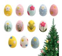 Huevos de Pascua felizados,Creative Large Pastel Spring Crafts Felted Eggs 12 Piezas |6x4.5cm Exquisitas artesanías de guirnalda del árbol del hogar, elección perfecta decoración de Pascua para la