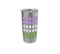 Huevos de Pascua Píxeles Arte LGBT Género Queer Bandera Vaso térmico de acero inoxidable de doble pared