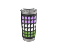 Huevos de Pascua Píxeles Arte LGBT Género Queer Bandera Vaso térmico de acero inoxidable de doble pared