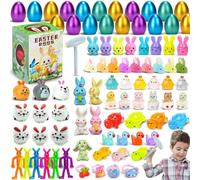 Huevos de Pascua prerellenos - Huevos de Pascua coloridos con juguetes en el interior, juego | Smashable Ego Toys, rellenos de regalos de vacaciones para niñas, delicioso en el aula para caza