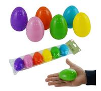 Huevos de Pascua rellenables, 6 unidades, huevos de plástico vacíos de 8 cm, caza de huevos de Pascua gigantes, 6 colores brillantes, huevos de Pascua de plástico reutilizables para dulces y