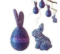 Huevos de Pascua rellenos con conejito, figura de huevos de conejito | Huevos de Pascua decorativos de mesa | Figuras de conejito de juguetes impresas en, figuritas coleccionables de huevos de