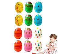 Huevos de Pascua vacíos - Juego de 12 piezas de cáscaras de huevo de rellenables, kit surtido de colores brillantes | Juguete educativo para niños, eventos escolares, actividades comunitarias