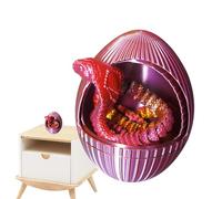 Huevos de serpiente 3D - Decoración de huevo de serpiente en casa - Impresión 3D de serpiente con huevo de engranaje, animales flexibles, linda figura de huevo rotatorio para decoración de escritorio