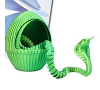 Huevos de serpiente 3D - Huevos de animales impresos en 3D flexibles con equipo | Linda figura de huevo de serpiente para decoración de escritorio, decoración de oficina, decoración de mesa, divertido