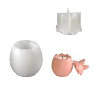 Huevos de silicona con tapa para hacer tazas y decoración de fundición de resina, elastómero de ovocitos de Pascua